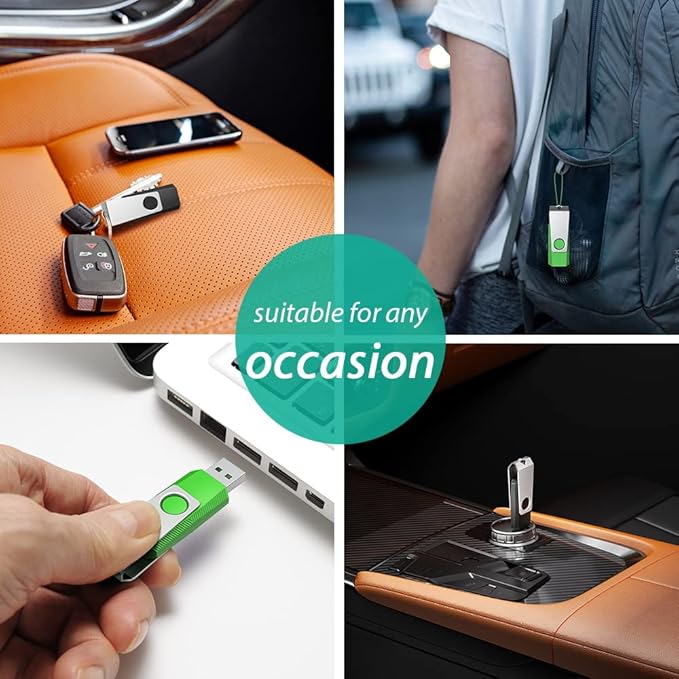 Aiibe 32GB Flash Drive 2 Pack 32GB USB 3.0 Flash Drive Thumb Drive Zip Drive USB 3.0 Memory Stick USB Drive with Keychain (32G, 2 Colors: Black Green)