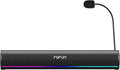 Computer Sound Bar with Detachable ENC Microphone, Enhanced Bass Gaming Soundbar, Bluetooth 6.0, USB-A Plug and Play, PC and Bluetooth Mode, 3EQ, 10 RGB Speaker for Gaming, Music,Meeting