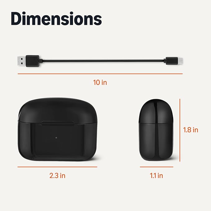 Amazon Basics Bluetooth Headphones True Wireless Earbuds IPX4Waterproof, in-Ear w/Mic,Charging Case, Black