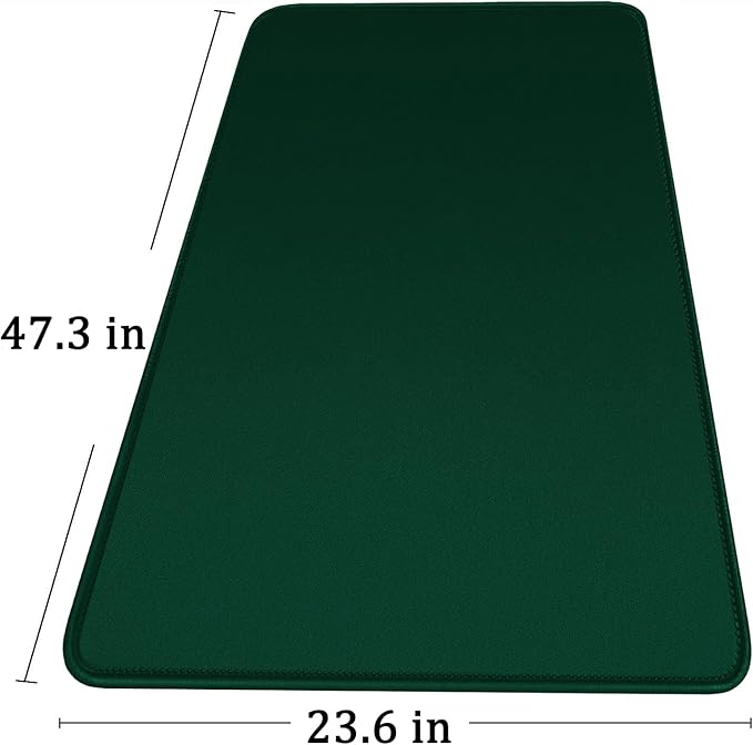 Large Mouse Pad with Stitched Edges, 47.3 X 23.6 in Desk Pad Durable Non-Slip Natural Rubber Base, Waterproof Computer Keyboard Mat for Esports Pros, Gamer, Desktop, Green