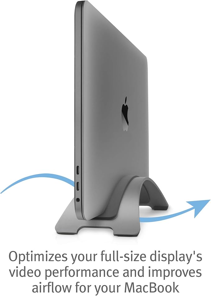 Twelve South BookArc for MacBook | Space-Saving Vertical Desktop Stand for Apple notebooks (Space Grey)*Not Compatible with M1, See Insert Option to Update/Upgrade*