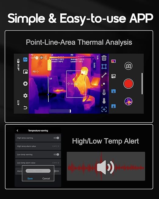 REVASRI Thermal Camera for iOS and Android, 512×384 Super IR Resolution Thermal Imaging Camera, -4℉ to 842℉ Temp Range, Compatible with USB-C iOS & Android Device
