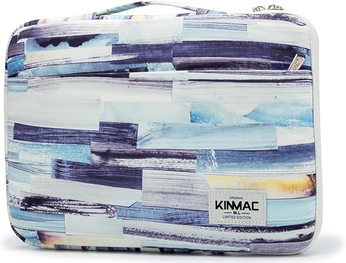 Kinmac 360° Protective Laptop Sleeve Case with Pockets, Color Stripe Pattern, Padded Cover with Handle (12 inch-13.3 inch)
