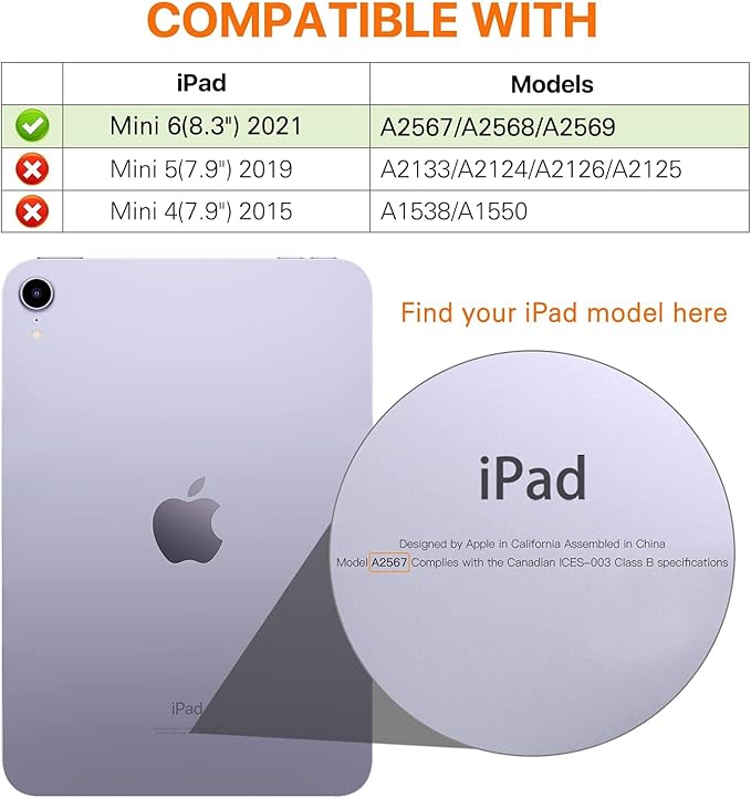 MoKo Case Fit New iPad mini 7 (A17 Pro) 2024, iPad mini 6th Generation Case 2021 (8.3-inch), iPad mini 6 Case, Soft TPU Translucent Frosted Back Cover Case for iPad mini 7th, Space Gray