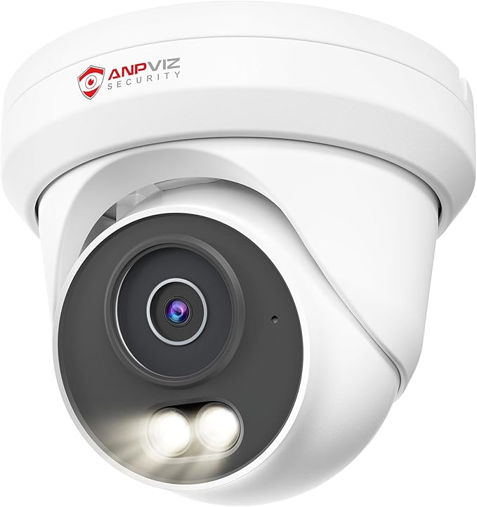 Anpviz 6MP PoE IP Camera, 3K Full Metal Turret Security IP Camera Outdoor Indoor, Smart Dual Light Color Night Vision, AI Human Vehicle Detection, Built-in Mic, NDAA, IPC-D3B63W-S (U Series)