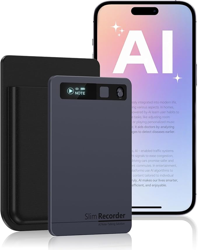 AI-Powered Smart Voice Recorder, Instant Transcription for Meetings, Lectures & Interviews with Playback, App Control, Transcribe & Summarize with AI Technology, 152 Languages, 64GB Memory