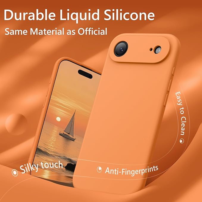 FireNova Magnetic for iPhone Air Case, Compatible with MagSafe, [Integrated Silicone Camera Control Button] [Camera Protection] Microfiber Lining Phone Case for iPhone 17 Air, 6.5", Orange