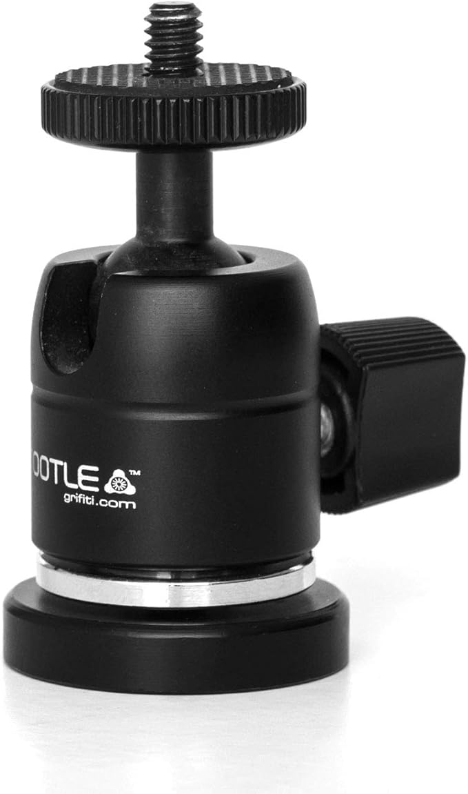 GRIFITI Nootle Magnetic Camera with Mini Ball Head Stand Magnet Foot for Cameras, Video Cams, Phone Mounts, Projector, Tablet Mount Accessories - Action Tripod Base Adapter with Ballhead