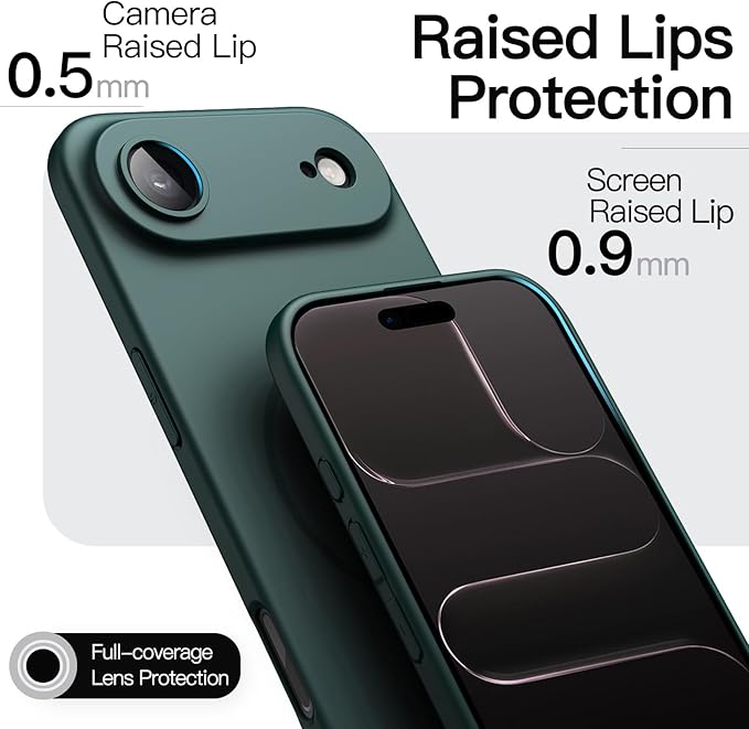 JETech Magnetic Slim Case for iPhone Air, Compatible with MagSafe, Ultra-Thin Lightweight Minimalist Phone Cover and Full Camera Lens Protection, 6.5-Inch Display (Midnight Green)