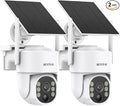 ANNKE 2.5K Solar Security Cameras Wireless Outdoor, 2 Pack 360° View Pan/Tilt Dome Cameras for Home Surveillance, Full-Color Night Vision, Two-Way Audio, Smart PIR Motion Sensor, IP65, 2.4 & 5GHz WiFi