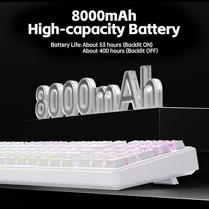 LEOBOG Aula Keyboard, F99 Wireless Mechanical Gaming Keyboards, Hot Swappable Custom Creamy RGB Backlit Computer Keyboard,BT5.0/2.4GHz/USB-C,Topographic Side-Printed Keycaps, Switch