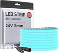 BTF-LIGHTING FCOB COB 3mm Width UL Listed Super Narrow Flexible Uniform LED Strip Light Ice Blue 16.4FT DC24V CRI 90+ Dimmable LED Ribbon for Kitchen Home Indoor Decor(No Adapter or Controller)