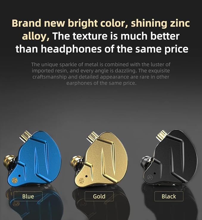 CCA KZ ZSN Pro X Dual Driver in Ear Monitor Headphones 1BA 1DD Wired Earphone HiFi Sport Gaming Earbuds Clarity Sound & Deep Bass IEM for Gamers Musician Singer Audiophile
