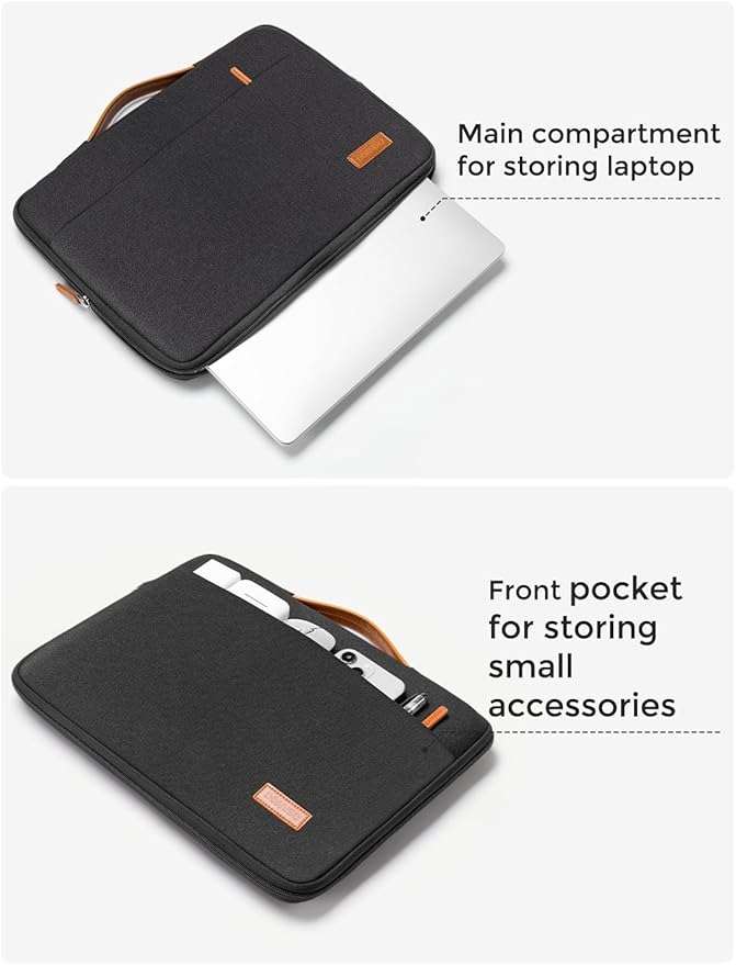 DOMISO 13.3 inch Laptop Case Sleeve Protective Cover Compatible with 14 inch MacBook Pro M4 M3 M2/MacBook Pro Max,13-13.3 inch Dell,Lenovo, HP,Waterproof Computer Cases Bag with Handle,Black