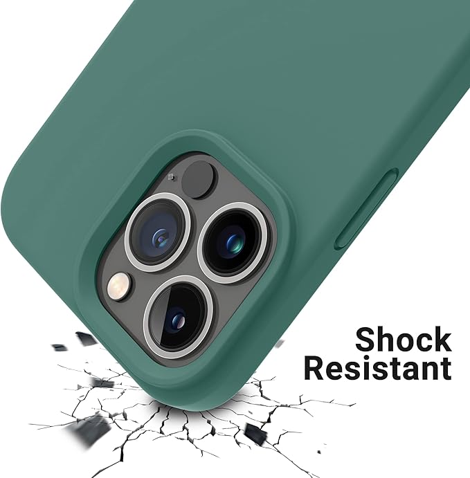 OTOFLY Designed for iPhone 14 Pro Case, Silicone Shockproof Slim Thin Phone Case for iPhone 14 Pro 6.1 inch (Pine Green)