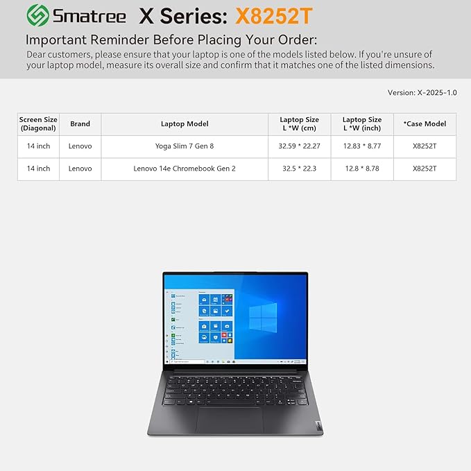 Smatree Hard EVA Protective Sleeve Compatible for 14 inch Lenovo Yoga Slim 7 Gen 8, 14 inch Yoga Pro 7i, ThinkPad T14s Gen 2 Case (X8252T)
