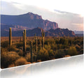 Wknoon. Extra Large Gaming & Office Mouse Pad (31.5" x 11.8") – Saguaro Scenery Arizona Desert Landscape with Cactus Mountain in Spring Wilderness, Premium XXL Desk Mat with Durable Stitched Edges