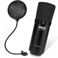 Pyle USB Microphone Podcast Recording Kit with Desktop Stand and Pop Filter, Audio Cardioid Condenser Mic for Gaming, Streaming, Podcasting, Studio, Youtube, Works with Windows Mac PC