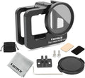 Metal Protective Case for Go Pro Hero 13/12/11/10/9 Black, Upgraded Aluminum Alloy Back Door Housing Frame Video Cage, with 2 Cold Shoe Mount and 52mm Filter