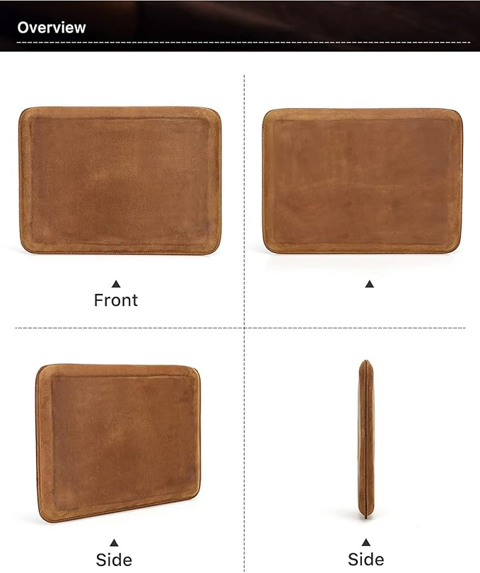 Top Grain Leather 14.2" Slim Laptop Sleeve Protector, Minimalist Vintage Design, Handmade, Compatible with MacBook Pro 14 inch 2021 2022 M1 Pro/M1 Max A2442 & Other PC, Brown 14.2 Inch