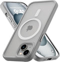 Tigowos for iPhone 15 Plus&iPhone 14 Plus Phone Case Fits MagSafe 10FT Drop Resistant Matte Skin Feeling Back Cover for iPhone 15 Plus&iPhone 14 Plus Case,Grey