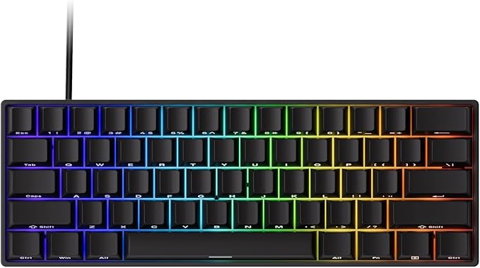 MONSGEEK FUN60 Pro Rapid Trigger Gaming Keyboard 16k Scan Rate SP Magnetic Switch HE Keyboard Wired 60% Black Shine-Through (Glare Magnetic Switch)