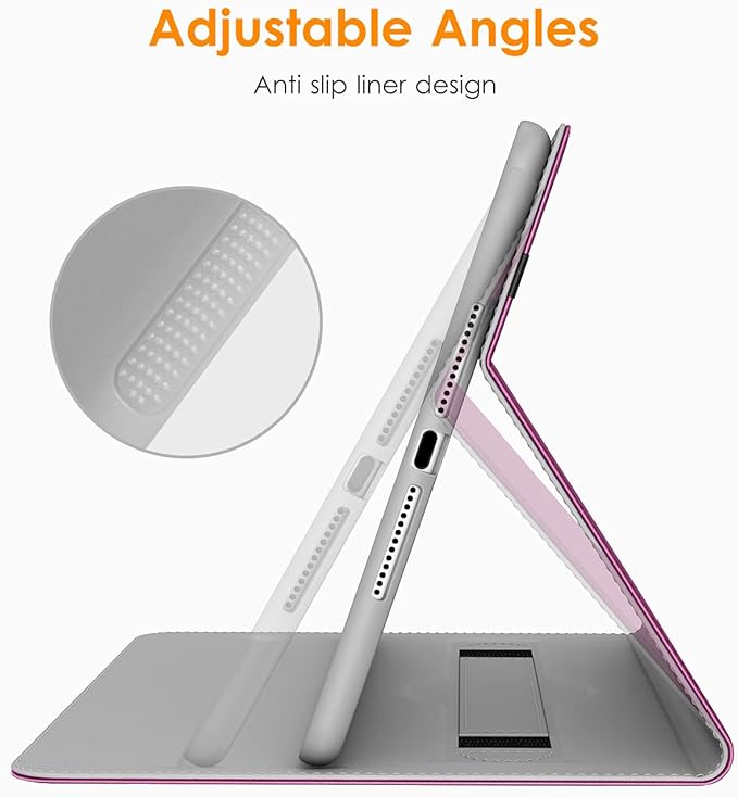 DTTO for iPad 9.7 Inch 5th/6th Generation 2018/2017 Case with Apple Pencil Holder, Premium Leather Folio Stand Cover Case for Apple iPad 9.7 inch, Also Fit iPad Pro 9.7/Air 2/Air - Purple
