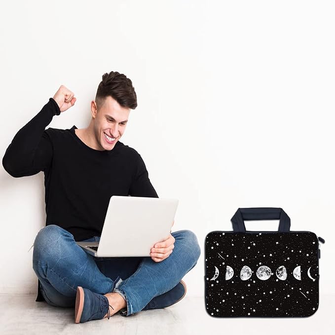 AMARY Laptop Sleeves 11.6" 12" Laptop Handle Bag Neoprene Notebook Carrying Pouch Chromebook Sleeves case Ultrabook Case Tablet Cover Fit Apple MacBook Air HP DELL Lenovo Asus for Men Women (Moon)