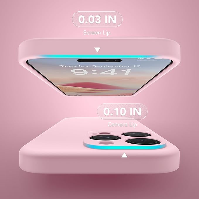 Magnetic for iPhone 13 Pro Max Case, Compatible with MagSafe, [Full Camera Protection][Screen Protector] Silicone Shockproof Protective Phone Case for iPhone 13 Pro Max 6.7", Chalk Pink