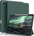 for iPad Pro 13 inch Case (M5/M4) 2025/2024, Slim Protective Cover with Pencil Holder, Soft TPU Back Cover, Trifold Stand, Auto Wake/Sleep, A2925 A2926 A3007 A3362 A3359 (Dark Green)