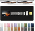 YSAGi Leather Desk Protector, Office Mat, Large Mouse Mat, Non-Slip PU Leather Blotter, Laptop Pad, Waterproof Writing Pad for Office and Home (Black, 47" x 17")