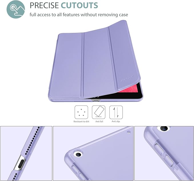 ProCase Smart Case for iPad 9.7 Inch iPad 6th/5th Generation 2018 2017(Model: A1893 A1954 A1822 A1823), Ultra Slim Lightweight Stand Cover with Translucent Frosted Back -Lightpurple
