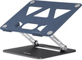 Aoviho Adjustable Laptop Stand for Desk,Portable Laptop Stand Holder and Riser,Foldable Aluminum Notebook Computer Stands for MacBook Air Pro HP Lenovo Dell Samsung, 10-15.6 inch (Navy-Silver-Black)