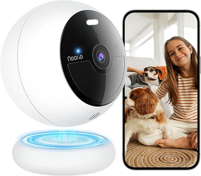 Noorio Security Cameras Wireless Outdoor, Battery Powered Magnetic Camera for Home Security, Support Solar Panel, Built-in 32GB, Human/Pet Detection, Storage, Color Night Vision