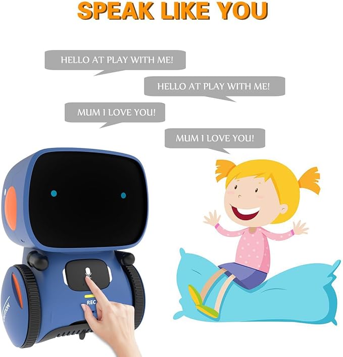 98K Robot Toys for Girls and Boys Rechargeable, Touch and Voice Control Robots Interactive Talking Smart Partner and Teacher with Singing, Dancing, STEM Toy Gifts for Kids Age 3 and Up