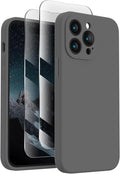 FireNova Designed for iPhone 14 Pro Max Case, Silicone Upgraded [Camera Protection] Case, Soft Anti-Scratch Microfiber Lining Inside, 6.7 inch, Space Gray