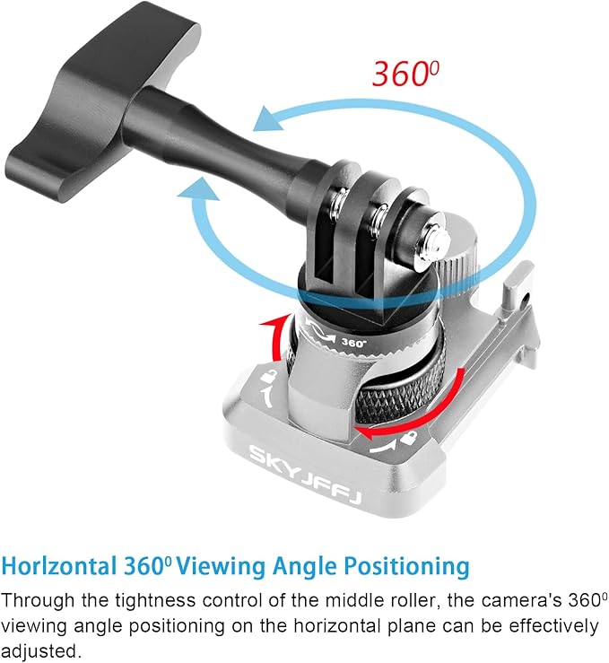 360°Rotate Gopro Helmet Head Mount Quick Release Buckle Clip Basic Mount Helmet Strap Buckle Adapter Holder for Gopro Hero 13 12 11 10 9 8 DJI Osmo Insta360 AKASO and Other Action Camera