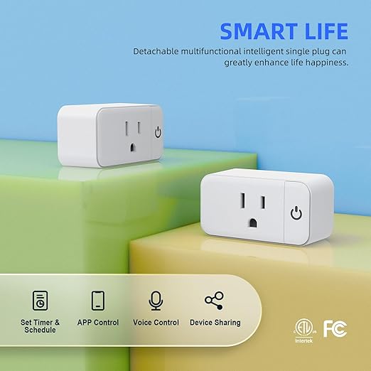 Matter Smart Plug Mini 15A, Support Apple HomeKit, Siri, Alexa, Google, SmartThings, App & Voice Control, Schedule & Timer, Super Easy Setup, 2.4G Wi-Fi Only, ETL&FCC, 4-Pack