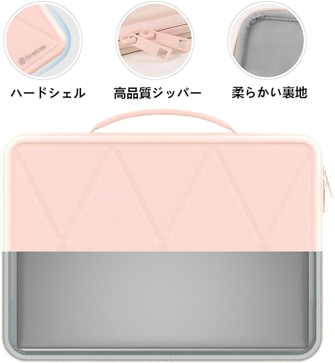 Smatree Hard EVA Protective Sleeve Case Compatible for 12.3 inch Microsoft Surface Pro 7+, Surface Pro 9/8/7, for 12.4 inch Microsoft Surface Laptop Go 3 Notebook Bag, Pink (X8016TP)