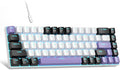 MageGee Portable 60% Mechanical Gaming Keyboard, MK-Box LED Backlit Compact 68 Keys Mini Wired Office Keyboard with Red Switch for Windows Laptop PC Mac - White/Purple