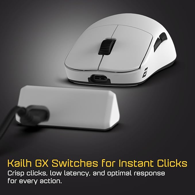 ENDGAME GEAR OP1w 4k v2 Wireless Gaming Mouse White – 30K DPI Optical Sensor, 4000Hz Polling, Hot-Swappable Switches & Claw-Grip Design