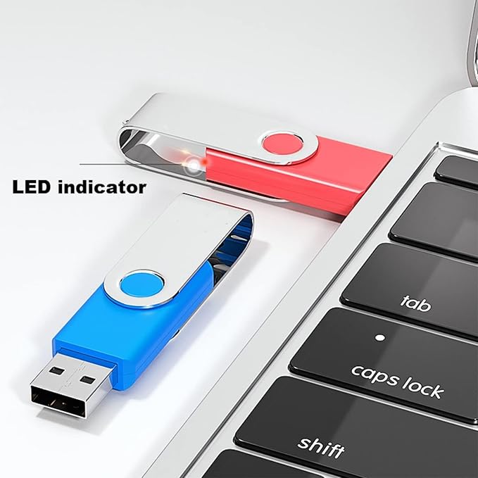 2 Pack 4GB USB Flash Drive USB 2.0 Thumb Drives Jump Drive Fold Storage Memory Stick Swivel Design - Black