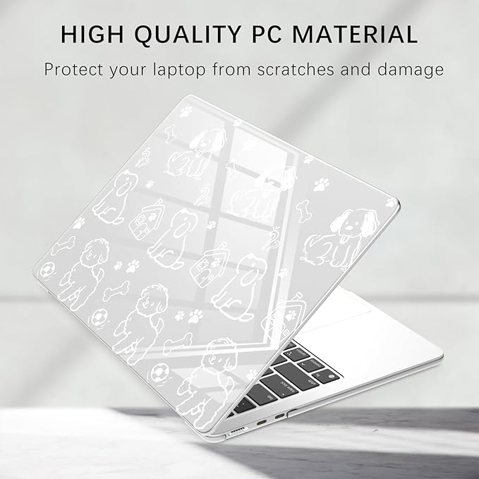 Compatible with MacBook Air 13 inch Case M1 A2337 A2179 A1932 2022 2021 2020 2019 Release, Cute Dog Puppy Protective Hard Shell Clear Cover for MacBook Air 13.3 inch