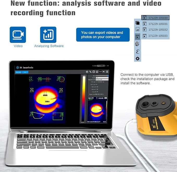 Thermal Imaging Camera, Pocket-Sized Infrared Camera with Real-Time Thermal Image, Temperature Measurement Range -4°F to 572°F, Mini IR Thermal Imager, Hti-Xintai (HT-03)