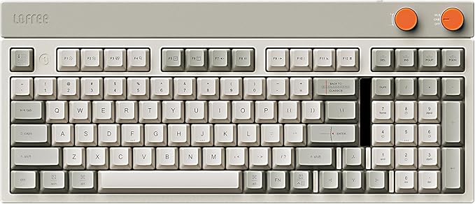 LOFREE Block Wireless Mechanical Keyboard, 98 Keys Rechargeable Hot-swappable Keyboards with 3 Types Connection for Windows, Mac OS/Rero knobs for Volume Control, Mode Shift, eyeable Panels 2025
