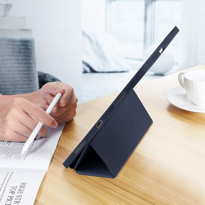 Case for iPad Pro 11 Inch 4th/3rd/2nd Generation 2022/2021/2020 with Pencil Holder [Support iPad 2nd Pencil Charging] Slim Trifold Stand Smart Protective Cover, Auto Wake/Sleep(Dark Blue)