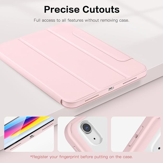 SPARIN Case for iPad Air 11 inch M3/ M2, iPad Air 7th/6th/5th/4th Gen (2025/2024/2022/2020) 10.9 inch,Case with Apple Pencil Holder, Detachable Magnetic Cover, Portrait and Landscape Stand, Pink