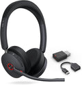Yealink WH68 Hybrid Wireless Headset with ANC, DECT 6.0 & Bluetooth Dual-Connect, 492ft Range, 6-Mic Noise Cancelling Office Headphones for Teams, Zoom, 32H Talk Time for PC/Laptop/Smartphone