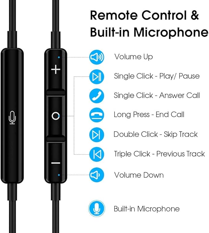 USB C Headphones Wired Type C Earphones for Samsung/Galaxy S26 S25 S24 Plus S23 S22 S21 S20 Ultra Magnetic Corded Earbuds for iPhone 15 Pro Max 16 16e 17 17e Air for Apple/Android Ear Buds Black