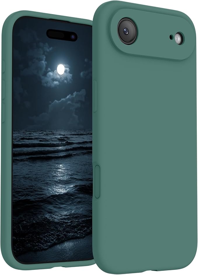 FireNova Magnetic for iPhone Air Case, Compatible with MagSafe, [Integrated Silicone Camera Control Button] [Camera Protection] Microfiber Lining Phone Case for iPhone 17 Air, 6.5", Midnight Green